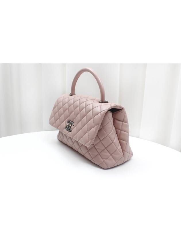 Coco Handle Quilted Caviar Medium Pink Tote Shoulder Bag 23rd A92990 - CHANEL - BALAAN 4