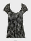 Dot Silk Short Dress Black - CELINE - BALAAN 4