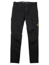 Men's Wappen Logo Cargo Straight Pants Black - STONE ISLAND - BALAAN 2