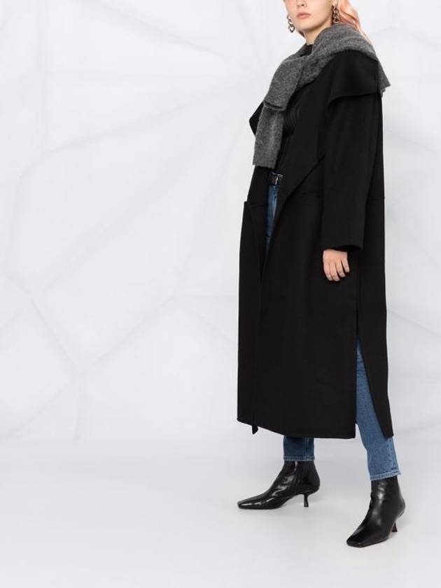 Signature Wool Cashmere Single Coat Black - TOTEME - BALAAN 5