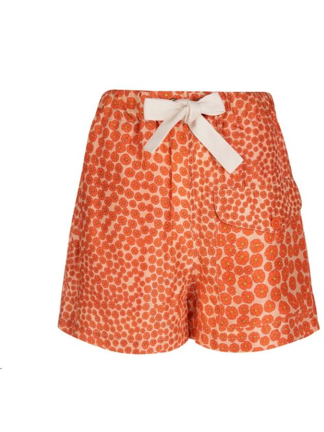 Stella Mccartney Ladies Orange Floral Printed Shorts, Brand Size 34 (US Size 0) - STELLA MCCARTNEY - BALAAN 1