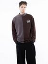 Men s M243MT03BR Circular Reverse Sleeve Half Neck Sweatshirt Brown - CHANCE'S NOI - BALAAN 3