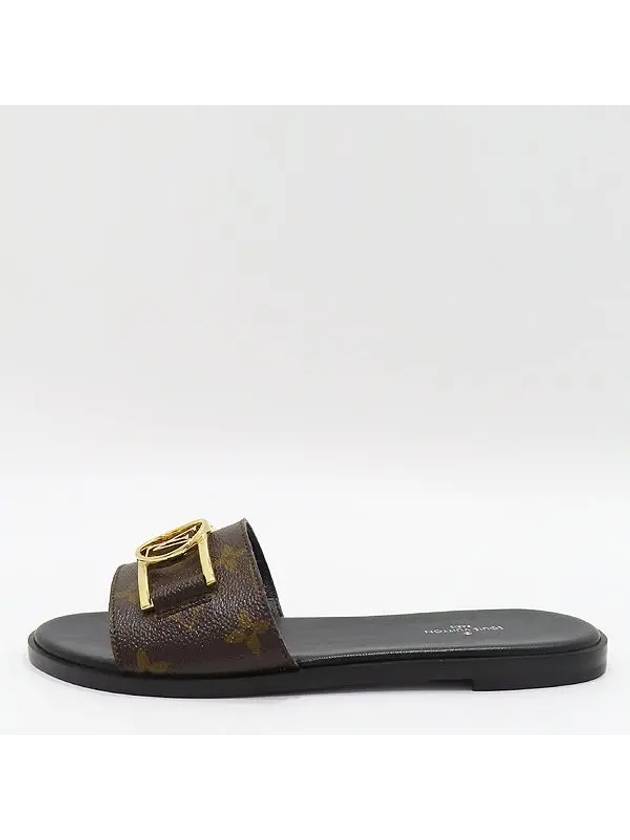 1A64M Monogram Lock It Flat Mule Slippers Size 36 230MM - LOUIS VUITTON - BALAAN 4