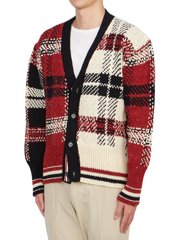 Donegal Tartan Check Cardigan - THOM BROWNE - BALAAN 4