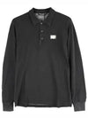 Logo Patch Long Sleeve PK Shirt Black - DOLCE&GABBANA - BALAAN 1