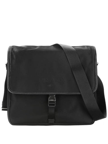 Men's Tessuto Saffiano Cross Bag Black - PRADA - BALAAN 1