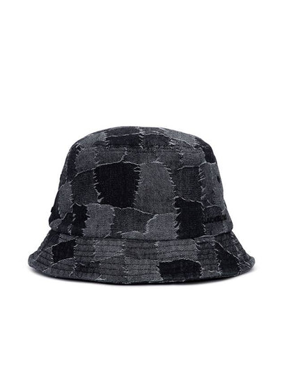 Patchwork Denim Bucket Hat Black - BLACKBLOND - BALAAN 2