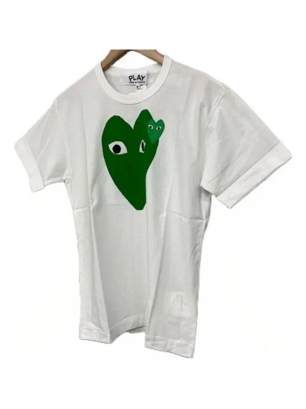 P1T060 1 Green Heart Logo Short Sleeve T Shirt Comme des Garcons - COMME DES GARCONS - BALAAN 3