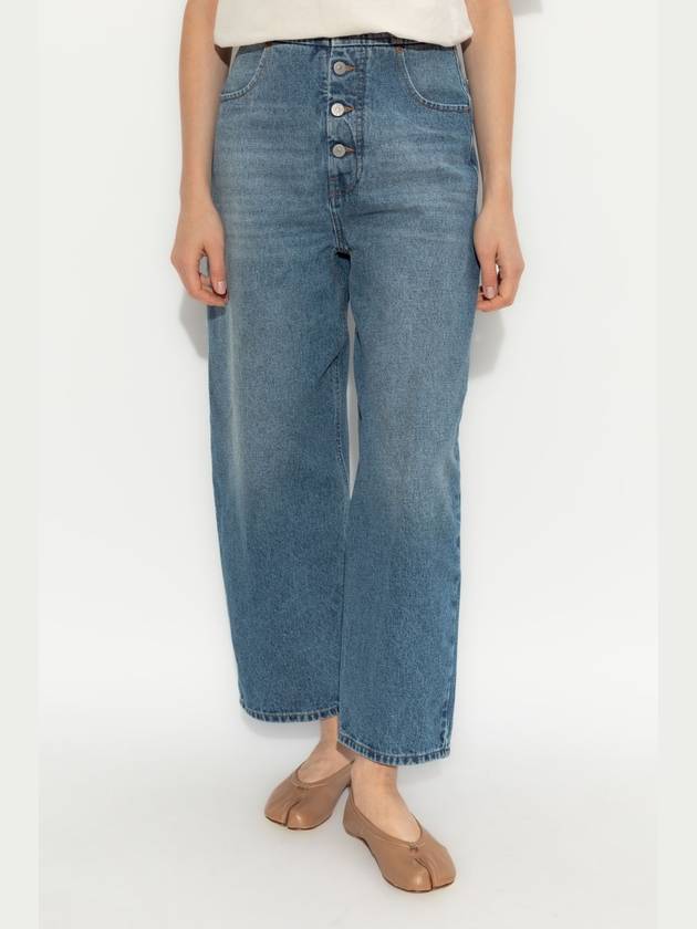 MM6 Maison Margiela High-waisted Jeans, Women's, Blue - MAISON MARGIELA - BALAAN 3