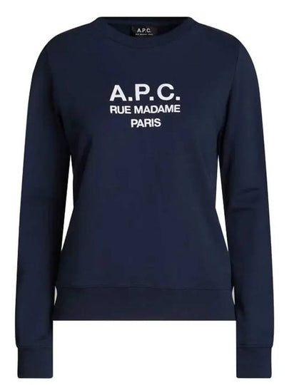 Women's Tina Logo Sweat Sweatshirt Navy - A.P.C. - BALAAN 2