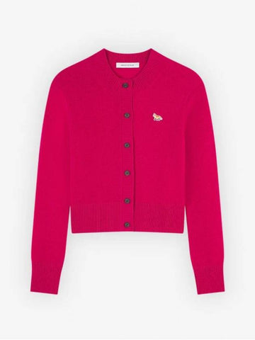 Baby Fox Cardigan Fuchsia Pink Women s - MAISON KITSUNE - BALAAN 1