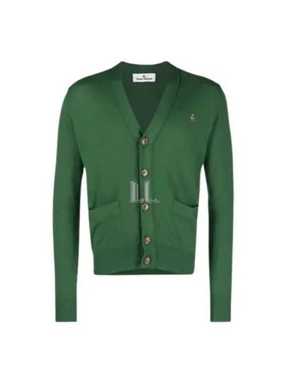 Signature Embroidered Logo Cardigan Green - VIVIENNE WESTWOOD - BALAAN 2