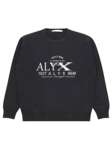 GRAPHIC CREWNECK SWEATER AAMKN0190YA01 BLK01 - 1017 ALYX 9SM - BALAAN 1