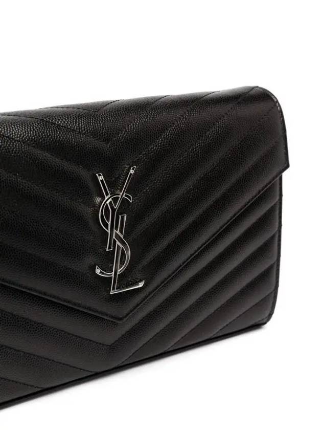 Cassandre Matelasse Chain Cross Bag In Grain de Poudre Embossed Leather Black - SAINT LAURENT - BALAAN 5