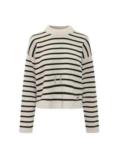 Striped Cotton Wool Knit Top - AMI - BALAAN 2