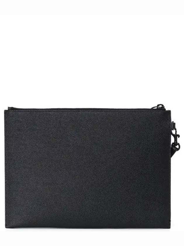 Monogram Strap Tablet Clutch Bag Black Black - SAINT LAURENT - BALAAN 4