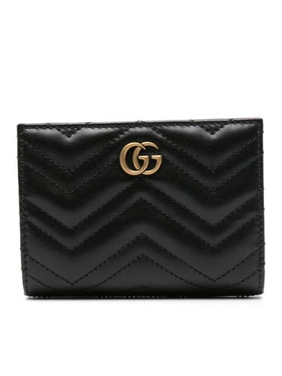 GG Marmont Matelasse Leather Half Wallet Black - GUCCI - BALAAN 2