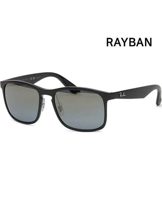 Eyewear Square Injected Sunglasses Blue Mirror Gold Gradient - RAY-BAN - BALAAN 2