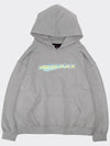 Stripe logo Hoodie Oversize fit Gray - AOX - BALAAN 7