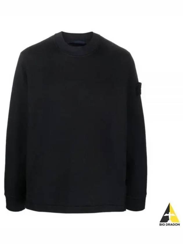 Ghost Piece Cotton Jersey Crew Neck Sweatshirt Navy - STONE ISLAND - BALAAN 2