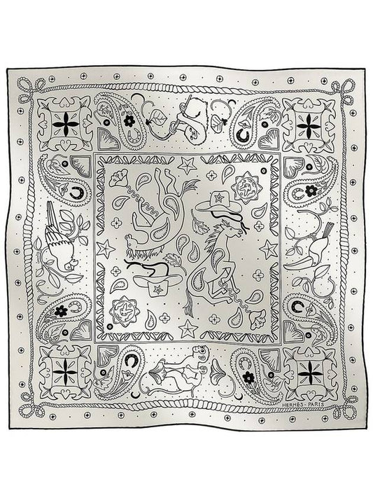 Animaux Bandana 55 Scarf Blanc - HERMES - BALAAN 2