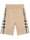 Kids Check Panel Track Shorts Archive Beige 8051437 - BURBERRY - BALAAN 1