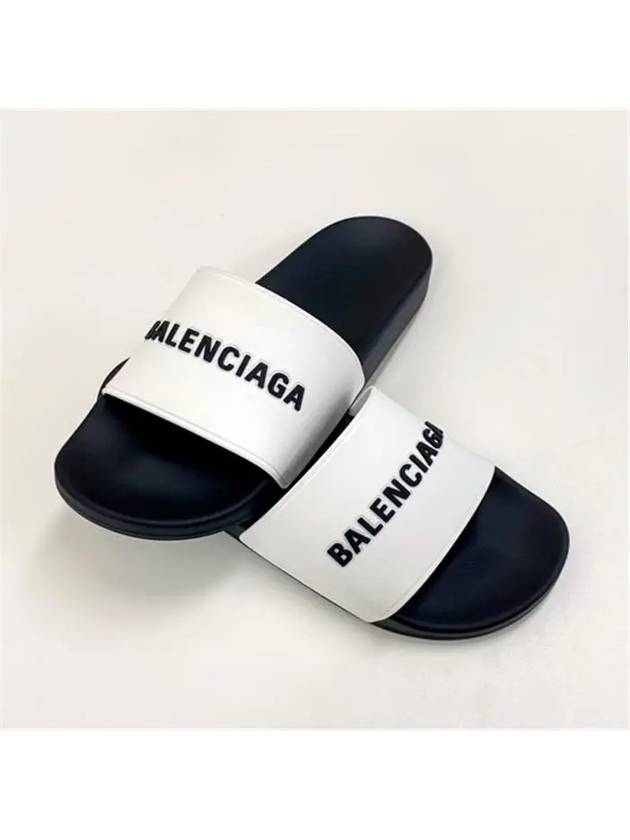 Logo Pool Slippers White - BALENCIAGA - BALAAN 8