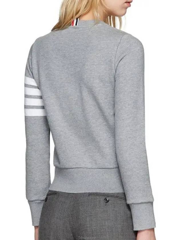 Engineered 4 Bar Stripe Loopback Jersey Knit Crewneck Sweatshirt Light Grey - THOM BROWNE - BALAAN 5