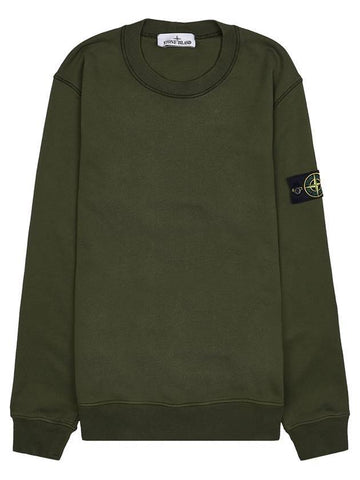 Compass Patch Crew Neck Sweatshirt Olive - STONE ISLAND - BALAAN 1