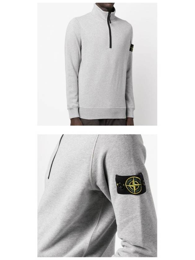 Wappen Patch Half Zip-up Sweatshirt Grey - STONE ISLAND - BALAAN 6