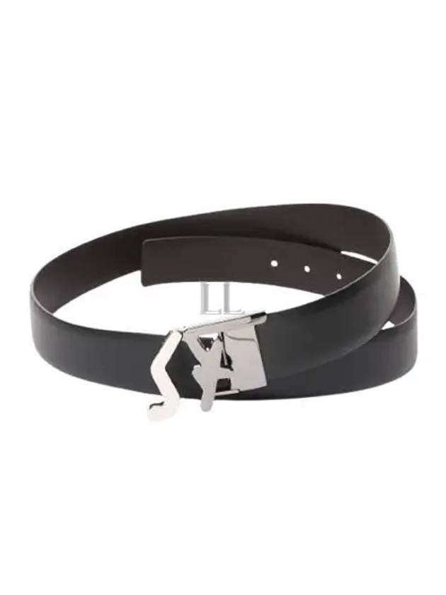 Buckle Leather Belt Black - SALVATORE FERRAGAMO - BALAAN 2