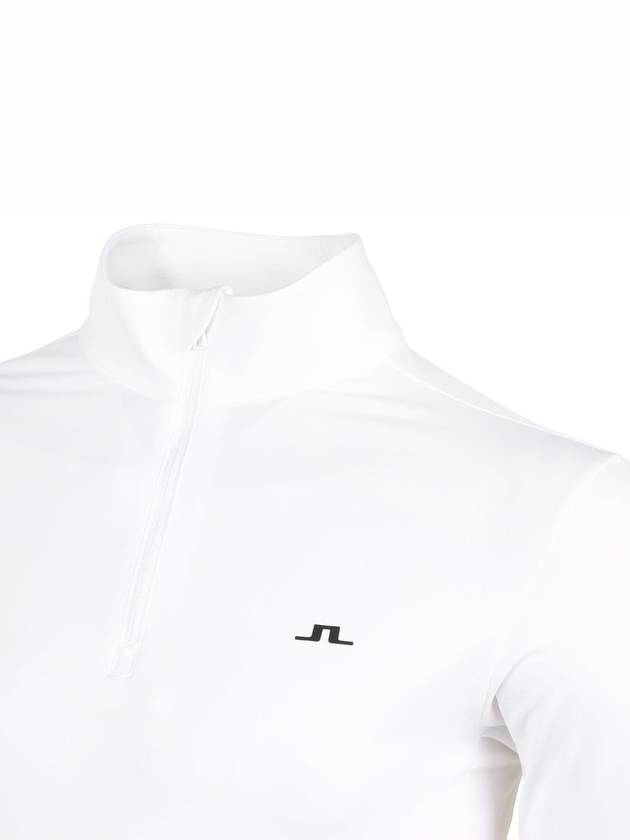 Men's Luke Quarter Zip Mid Layer Long Sleeve T-Shirt White - J.LINDEBERG - BALAAN 4