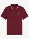 [Fred Perry] Twin Tipped Fred Perry Shirt - Port/White - FRED PERRY - BALAAN 1