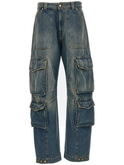 Distressed Finish Denim Wide Jeans Blue - GOLDEN GOOSE - BALAAN 2