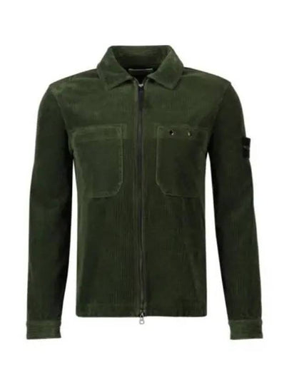 Wappen Patch Corduroy Cotton Jacket Green - STONE ISLAND - BALAAN 2