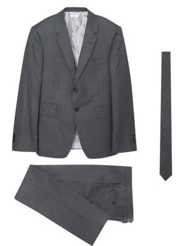 Classic fit super 120 count wool twill suit - THOM BROWNE - BALAAN 1