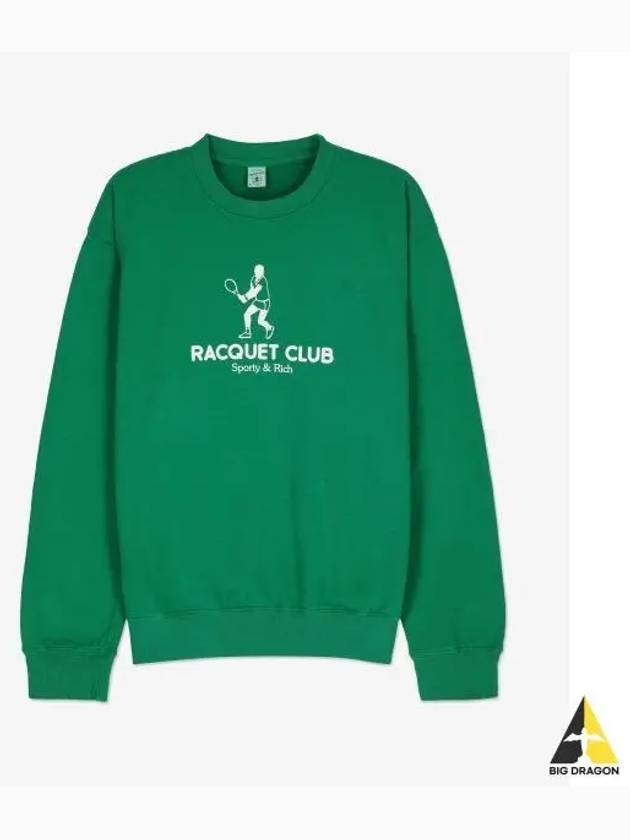 Racquet Club Crew Neck Sweatshirt Green - SPORTY & RICH - BALAAN 2