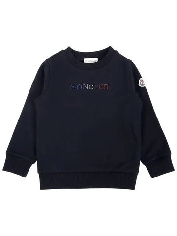 Kids Waffen Patch Lettering Logo Sweatshirt Navy 8G00015 809AG 778 - MONCLER - BALAAN 1