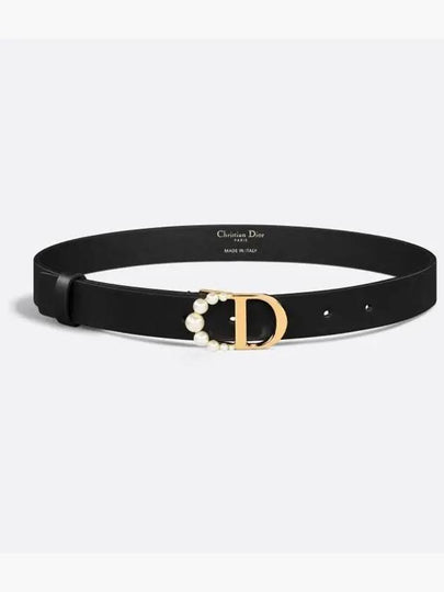 30 Montaigne 25mm Smooth Calfskin Resin Pearl Belt Black - DIOR - BALAAN 2