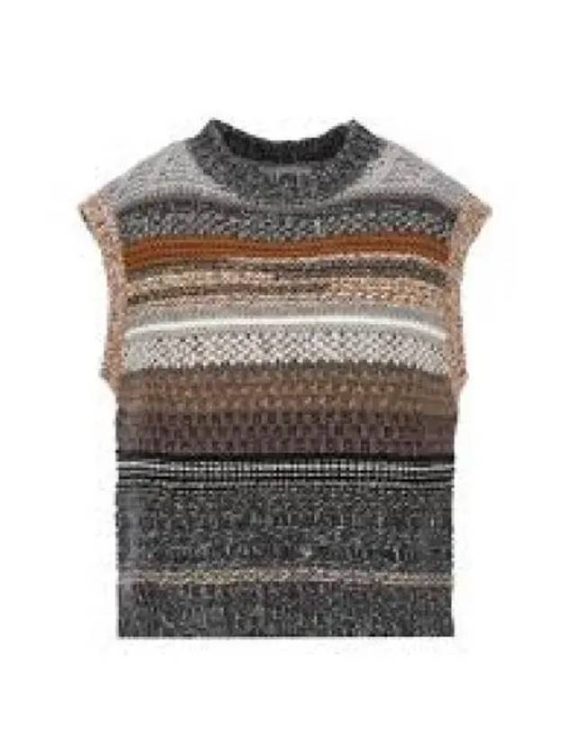 Wool Crop Knit Vest Grey - CHLOE - BALAAN 2