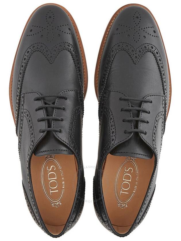 Tods Men's Black Wingtip Perforated Lace-Ups Derby, Brand Size 5.5 ( US Size 6.5 ) - TOD'S - BALAAN 3