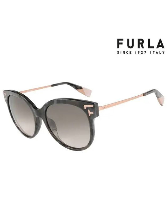 Sunglasses SFU341 096N Round Acetate Women's - FURLA - BALAAN 1