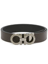 Gancini Reversible Adjustable Leather Belt Black - SALVATORE FERRAGAMO - BALAAN 2