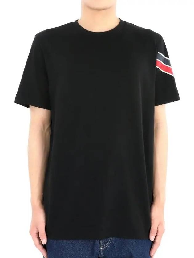 Men's Tricolor Cotton Short Sleeve T-Shirt Black - MONCLER - BALAAN 3