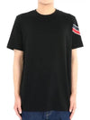 Men's Tricolor Cotton Short Sleeve T-Shirt Black - MONCLER - BALAAN 2