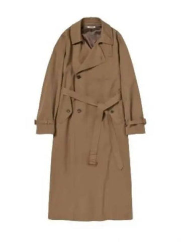 WASHED FINX CHAMBRAY TRENCH COAT LIGHT BROWN A23AC01CG Fins - AURALEE - BALAAN 1