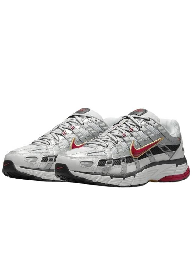 P6000 Low Top Sneakers Varsity Red Metallic Silver - NIKE - BALAAN 5