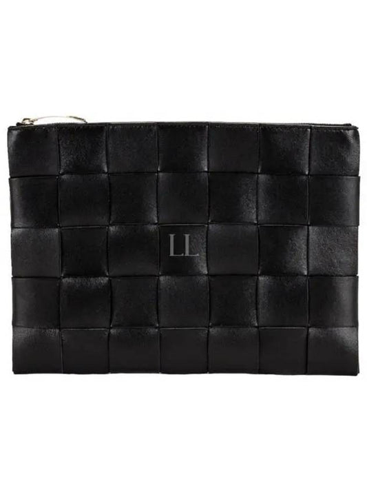 Cassette Intrecciato Medium Clutch Bag Black - BOTTEGA VENETA - BALAAN 2