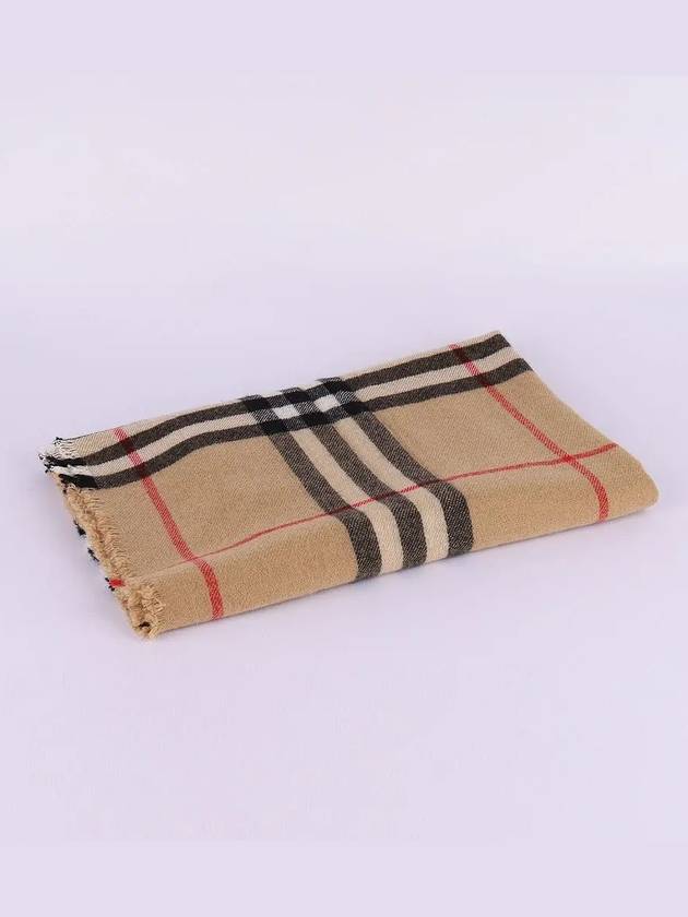 Logo patch check cashmere long muffler 80462121 - BURBERRY - BALAAN 3