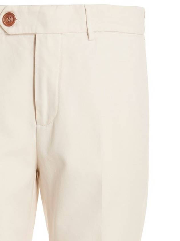 Cotton Chino Straight Pants Beige - BRUNELLO CUCINELLI - BALAAN 4